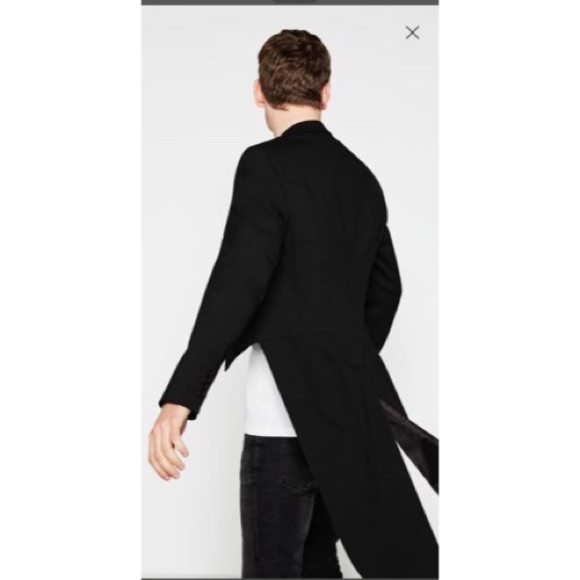 ZARA MAN TUXEDO TAILCOAT JACKET WITH SATEEN LAPEL - Picture 2 of 8